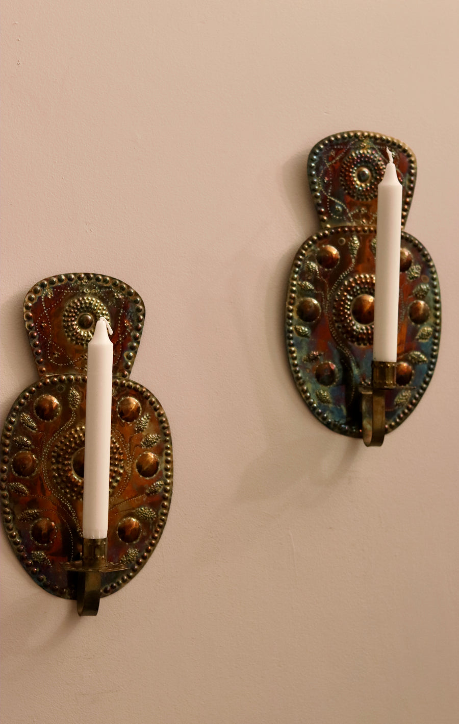 Pair Of Mid Century Swedish Brass Sconces Noah Ancienne