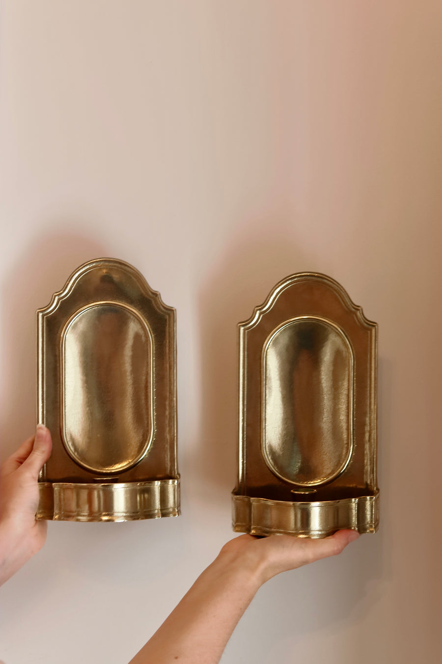 Pair Of Mid Century Swedish Brass Sconces Noah Ancienne