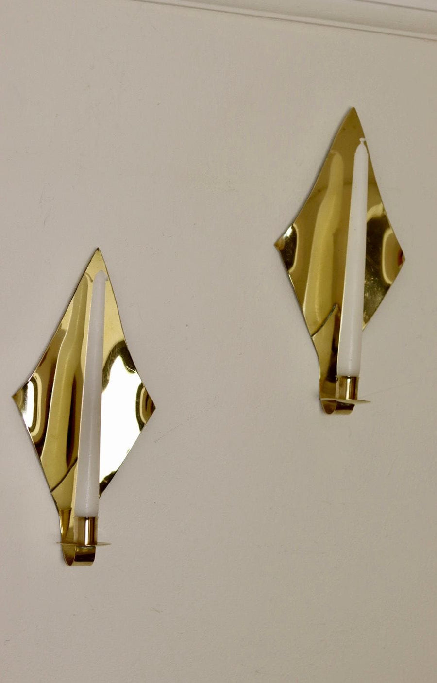 Pair Of Mid Century Swedish Brass Sconces Noah Ancienne