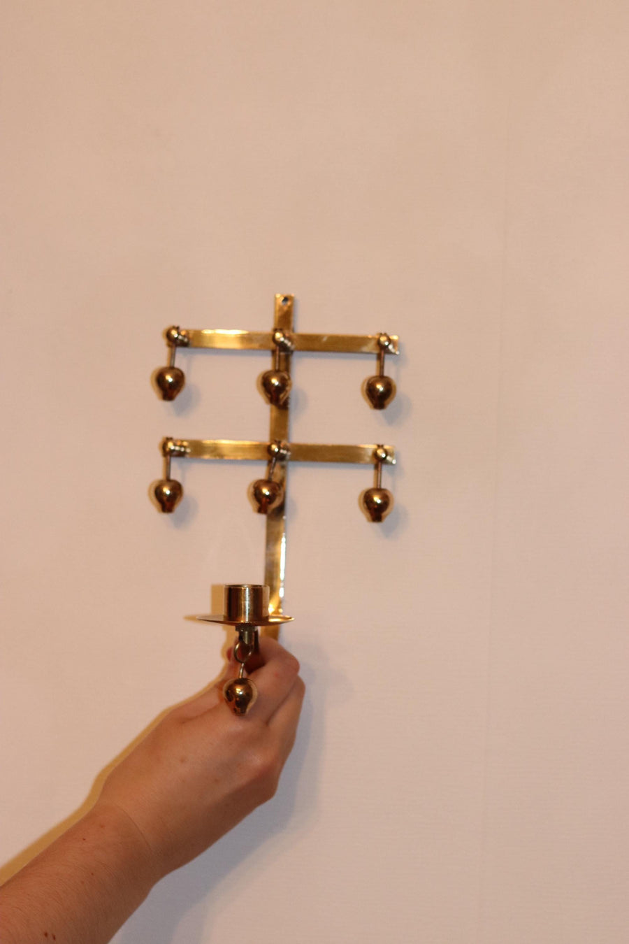 Pair Of Mid Century Swedish Brass Sconces by Kee Mora Noah Ancienne