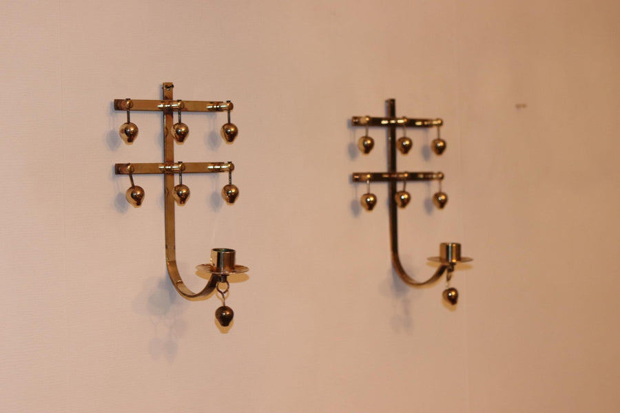 Pair Of Mid Century Swedish Brass Sconces by Kee Mora Noah Ancienne