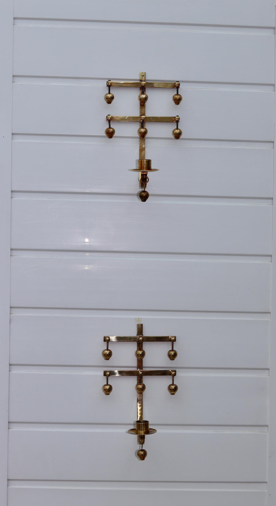 Pair Of Mid Century Swedish Brass Sconces by Kee Mora Noah Ancienne