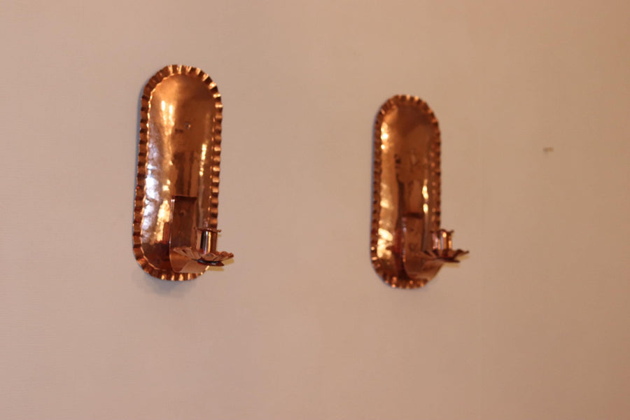 Pair Of Mid Century Swedish Copper Sconces Noah Ancienne