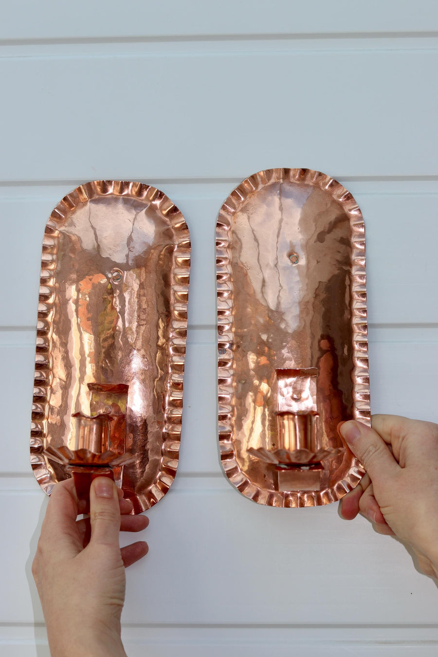 Pair Of Mid Century Swedish Copper Sconces Noah Ancienne