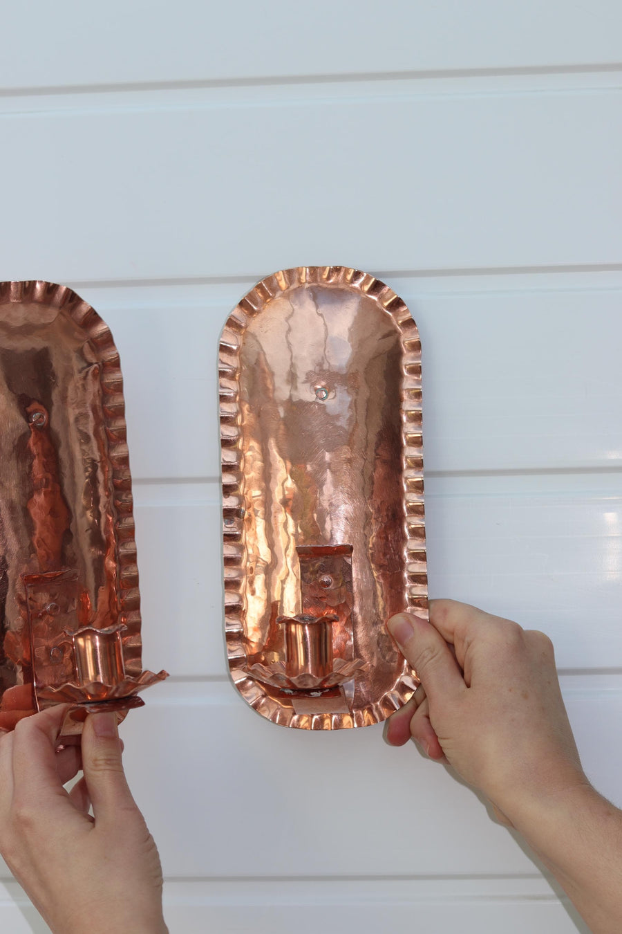 Pair Of Mid Century Swedish Copper Sconces Noah Ancienne