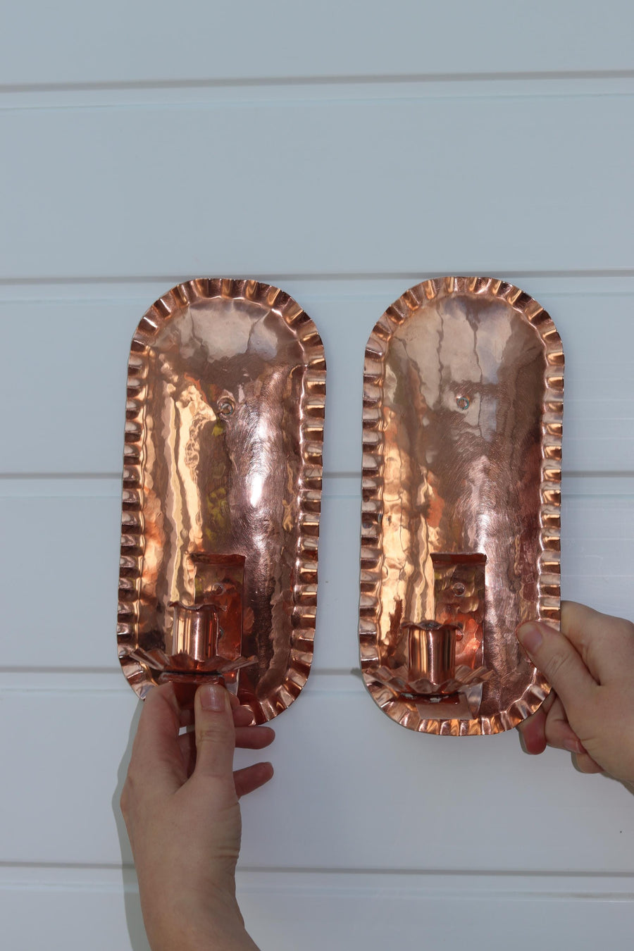 Pair Of Mid Century Swedish Copper Sconces Noah Ancienne