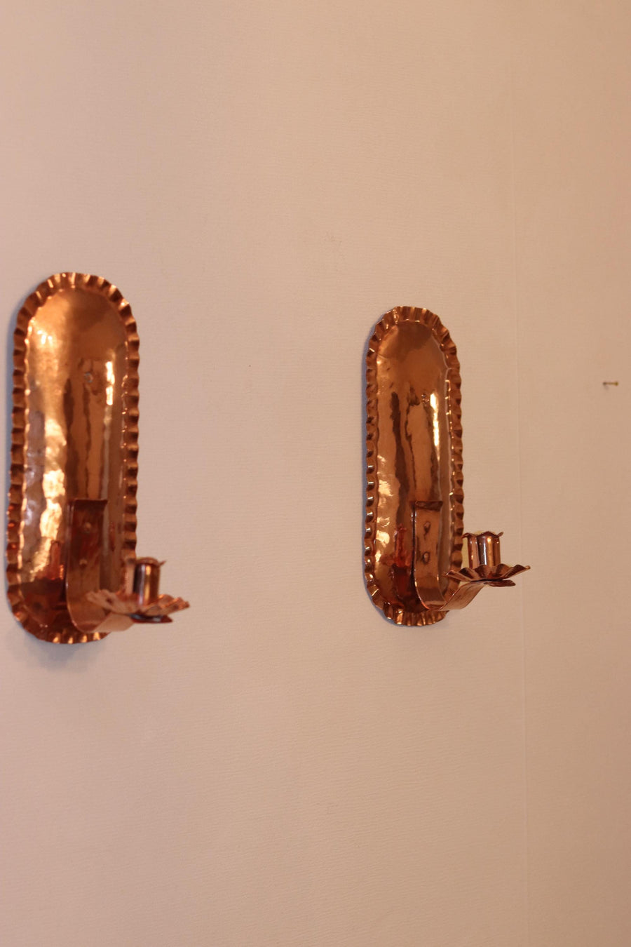 Pair Of Mid Century Swedish Copper Sconces Noah Ancienne