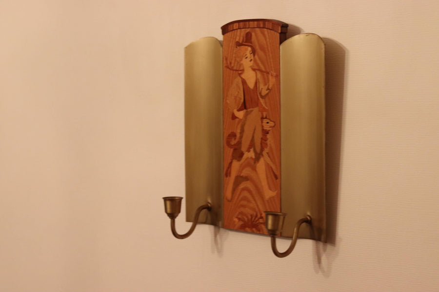 Pair Of Mid Century Swedish Sconces by Mjölby Intarsia Noah Ancienne