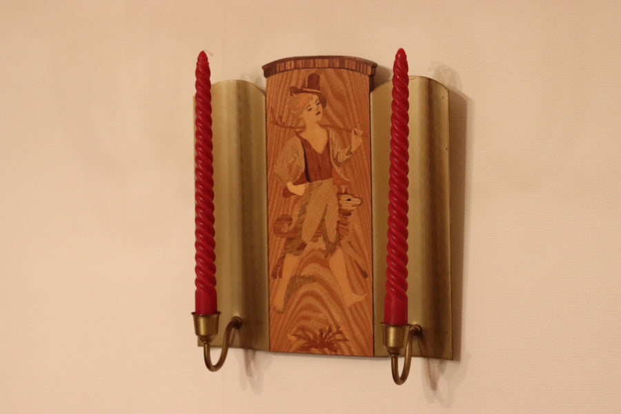 Pair Of Mid Century Swedish Sconces by Mjölby Intarsia Noah Ancienne