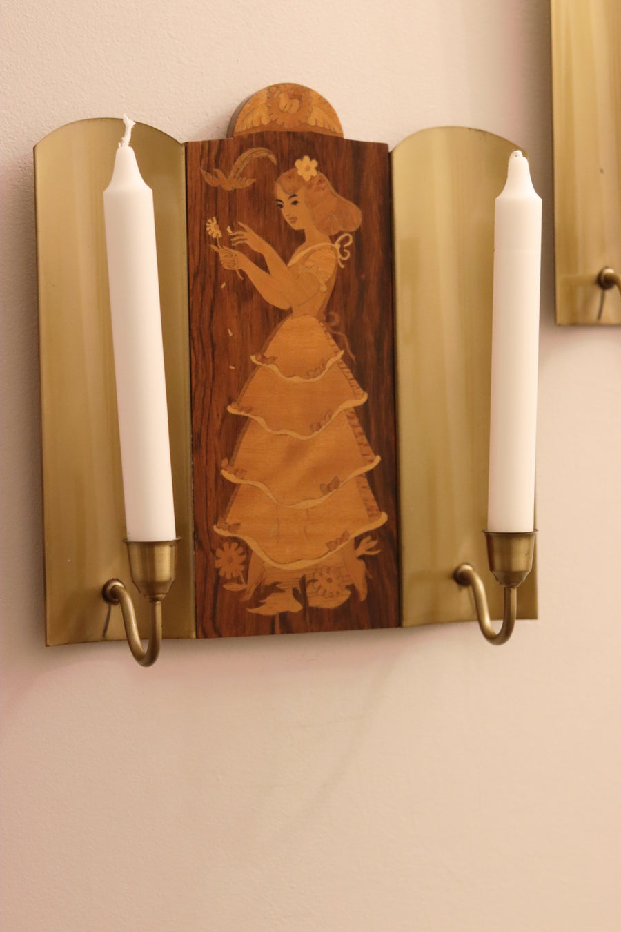 Pair Of Mid Century Swedish Sconces by Mjölby Intarsia Noah Ancienne