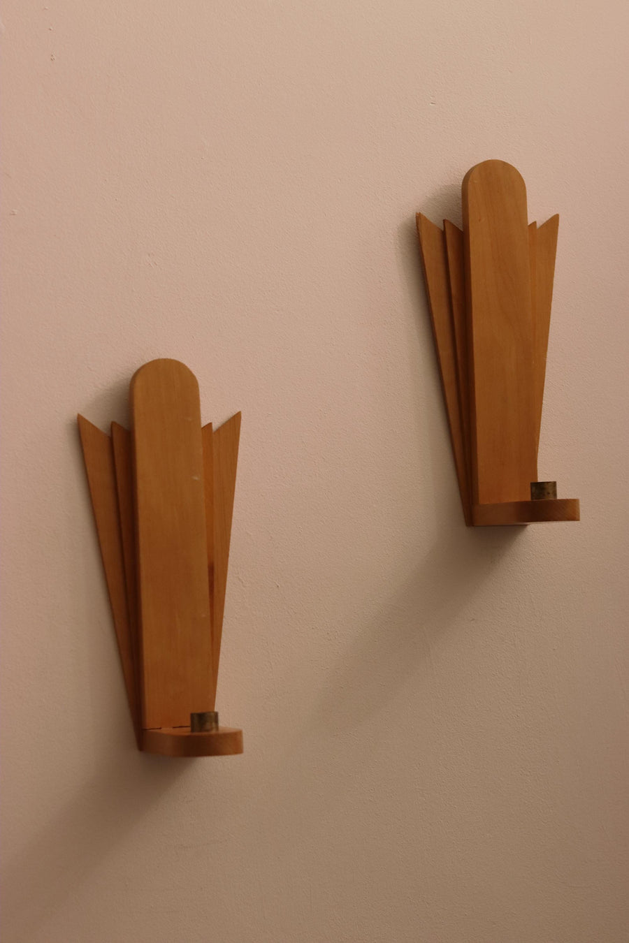 Pair Of Wooden Sconces by Rolf Domstedt Noah Ancienne