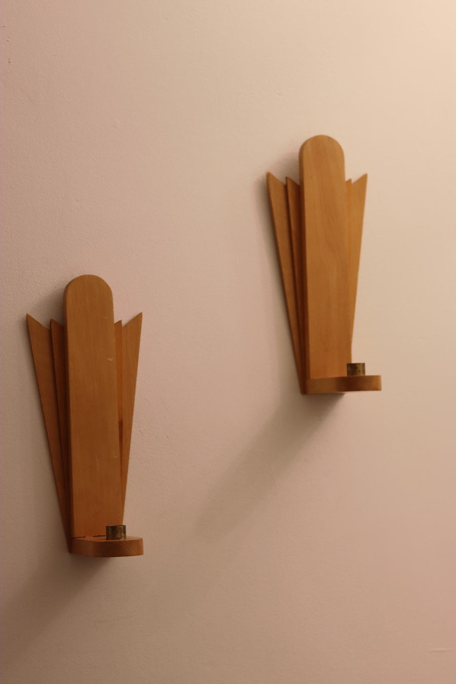 Pair Of Wooden Sconces by Rolf Domstedt Noah Ancienne