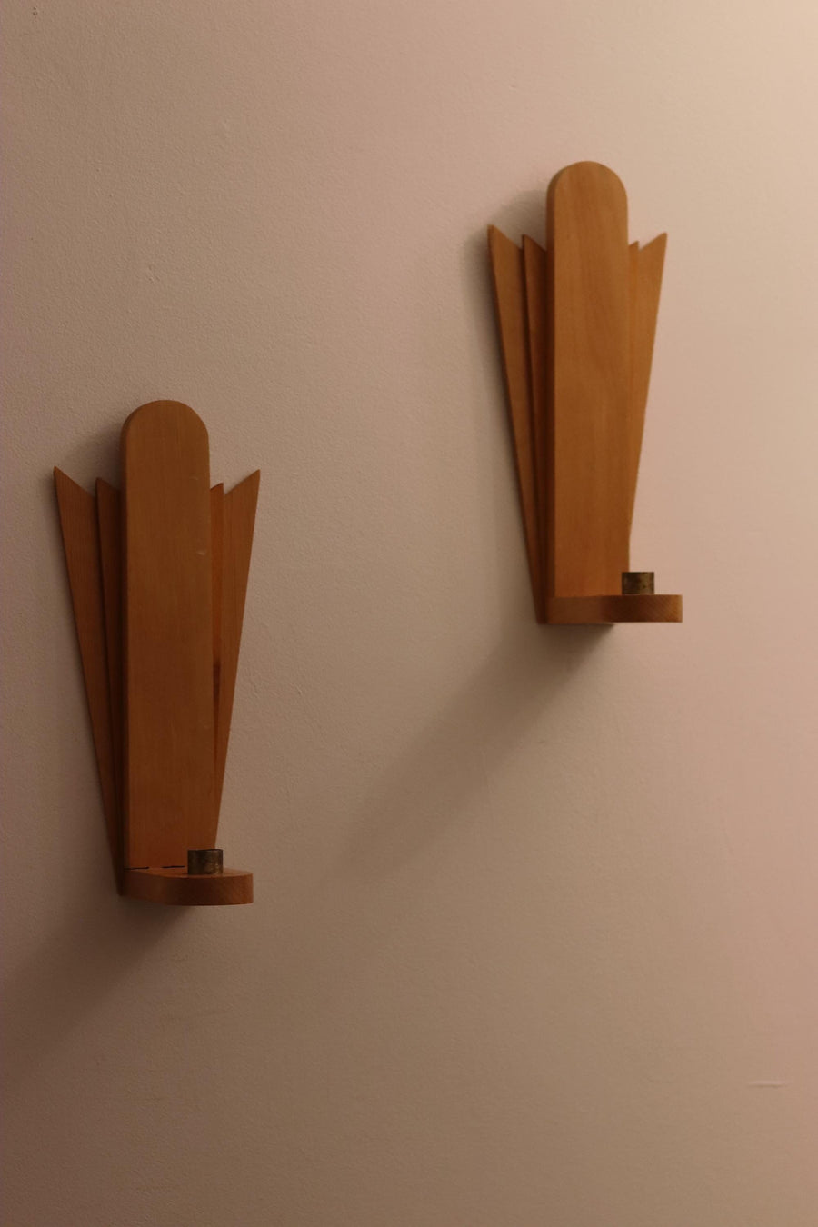 Pair Of Wooden Sconces by Rolf Domstedt Noah Ancienne