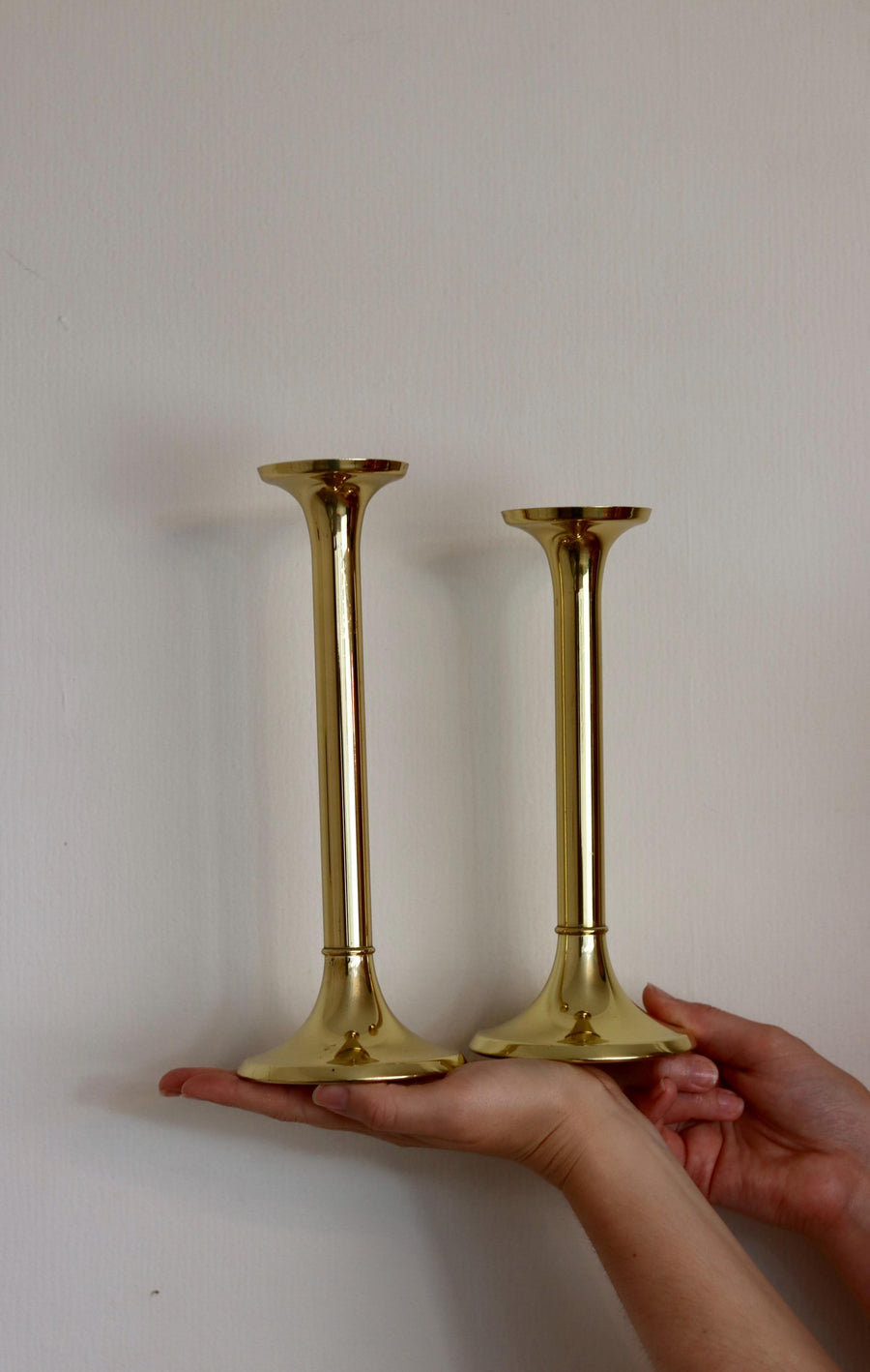 Pair of Brass Candleholder by GV HARNISCH COPENHAGEN Noah Ancienne