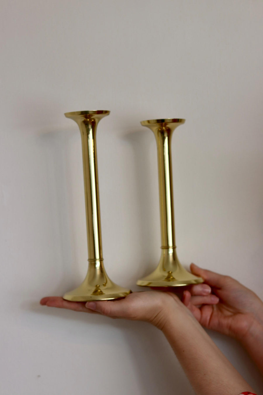 Pair of Brass Candleholder by GV HARNISCH COPENHAGEN Noah Ancienne