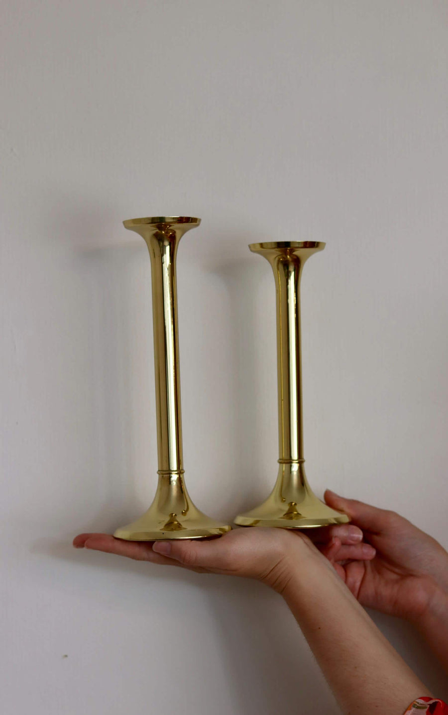 Pair of Brass Candleholder by GV HARNISCH COPENHAGEN Noah Ancienne