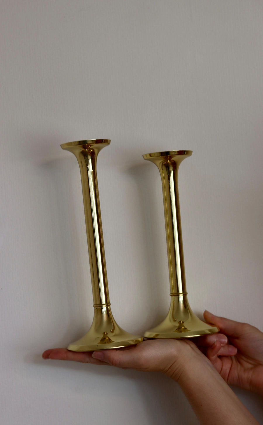 Pair of Brass Candleholder by GV HARNISCH COPENHAGEN Noah Ancienne