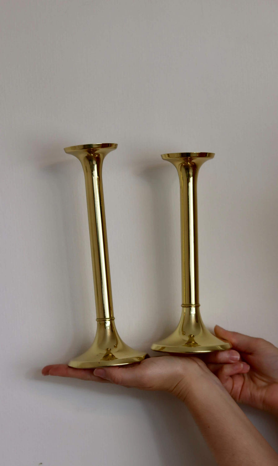 Pair of Brass Candleholder by GV HARNISCH COPENHAGEN Noah Ancienne