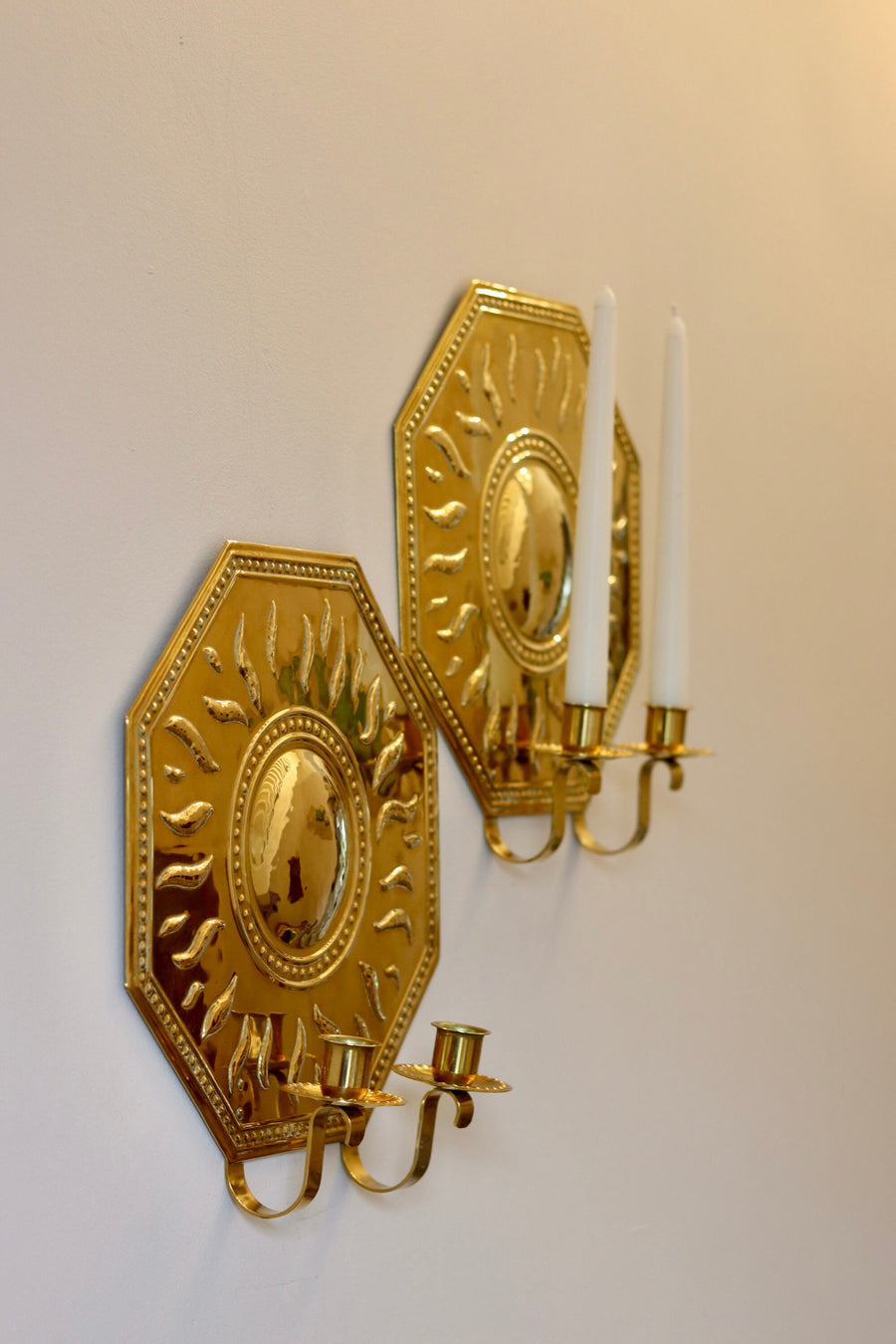 Pair of Mid-Century Brass Swedish Sconces by Torbjörn Noah Ancienne