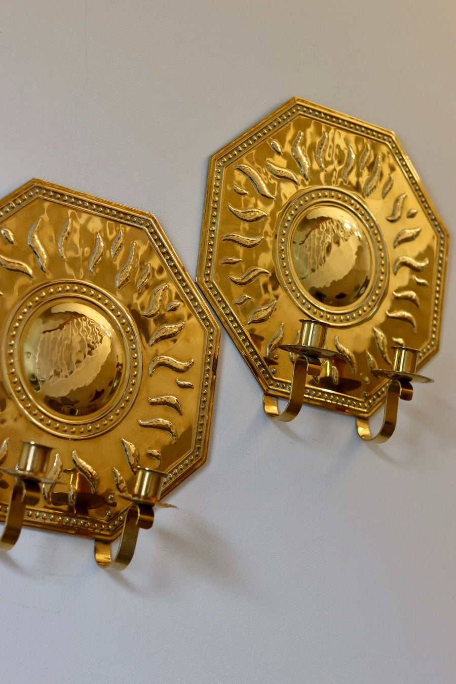 Pair of Mid-Century Brass Swedish Sconces by Torbjörn Noah Ancienne