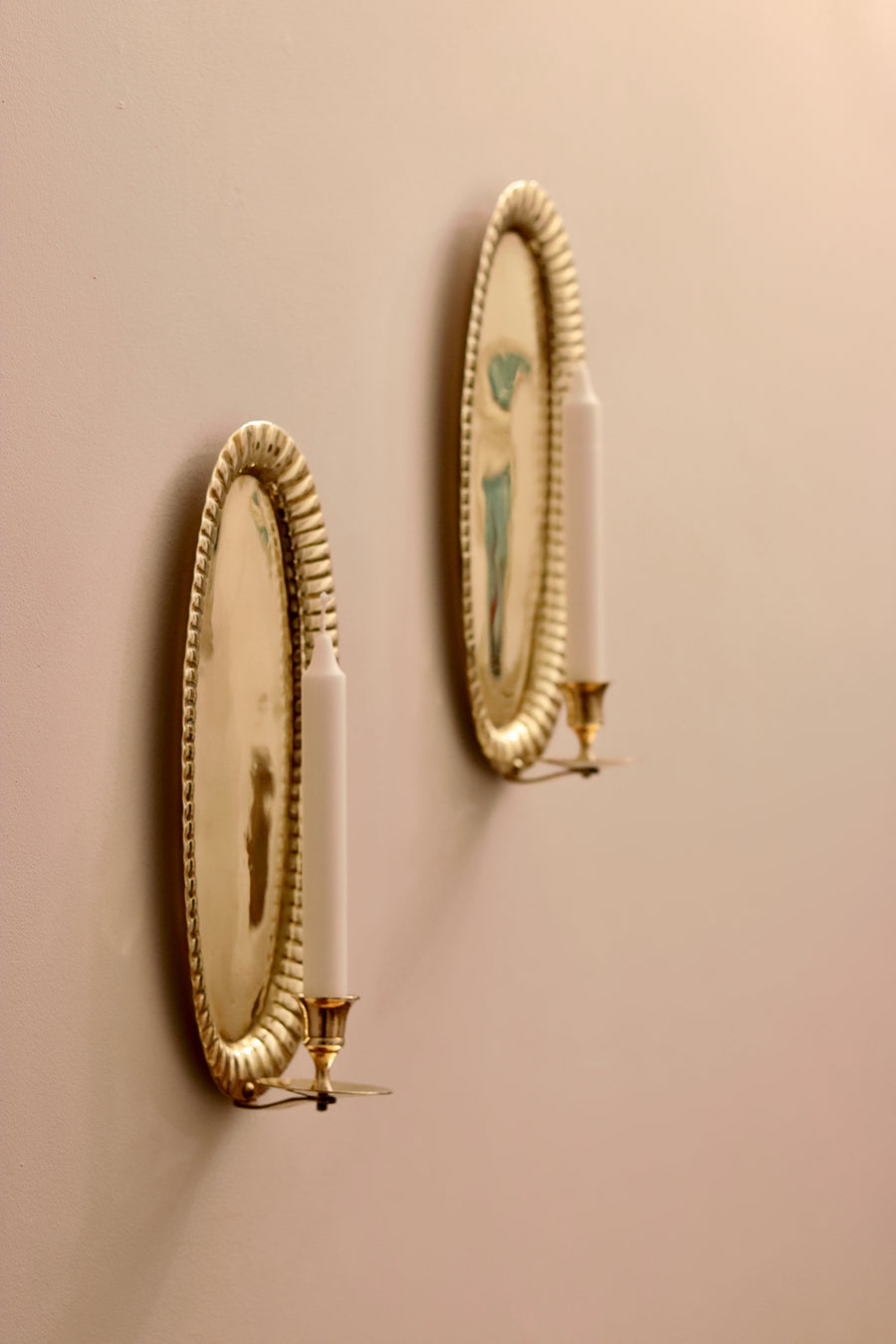 Pair of Mid Century Swedish Brass Sconces Noah Ancienne