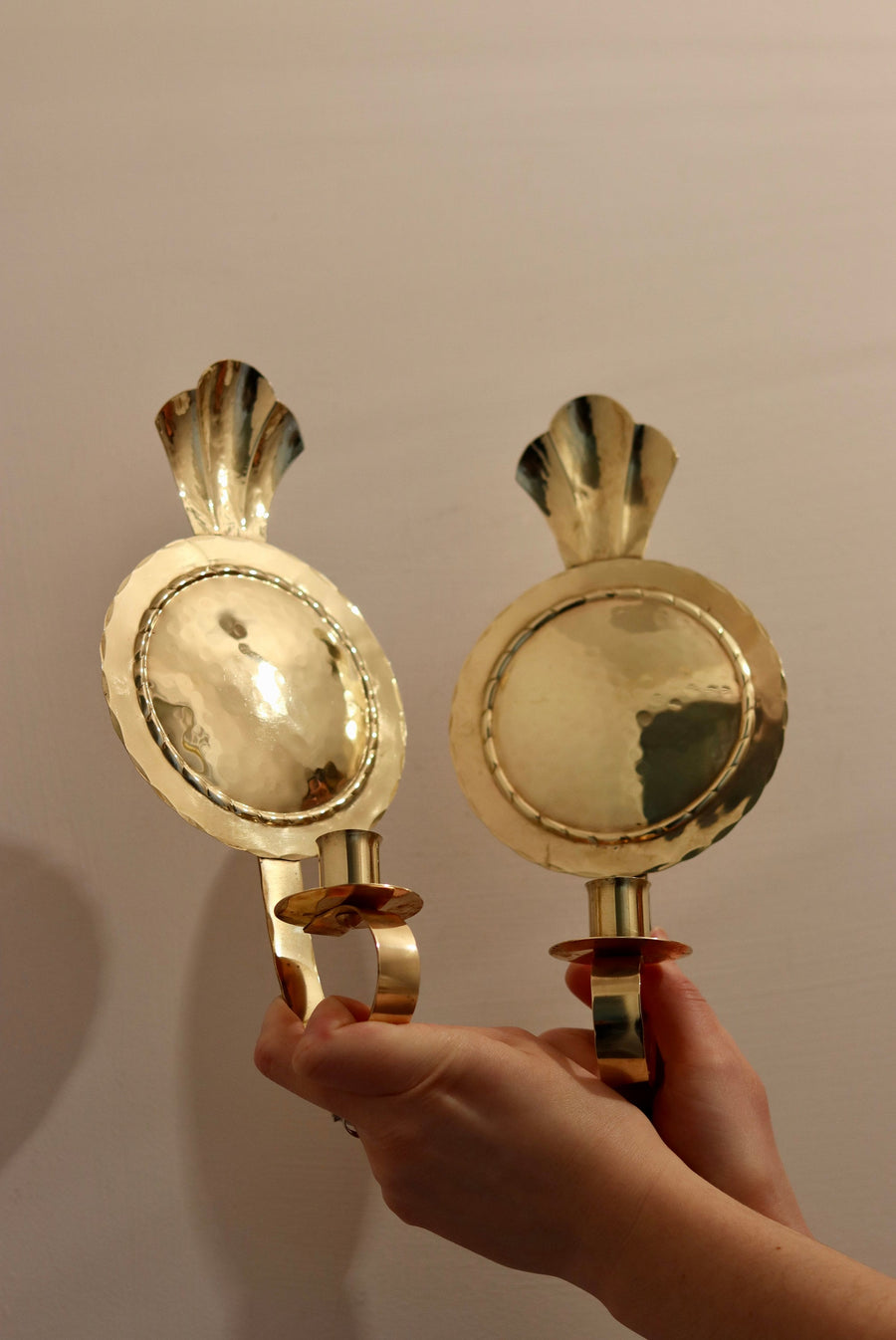 Pair of Mid-Century Swedish Brass Sconces by Arvika Noah Ancienne