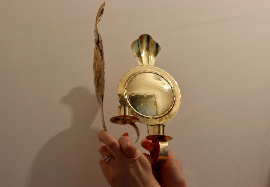 Pair of Mid-Century Swedish Brass Sconces by Arvika Noah Ancienne