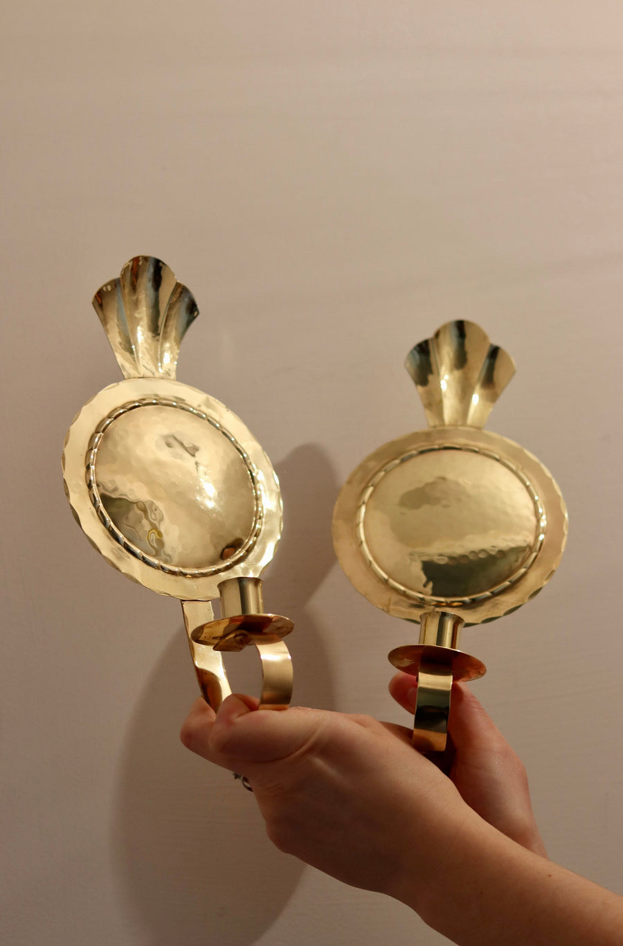 Pair of Mid-Century Swedish Brass Sconces by Arvika Noah Ancienne