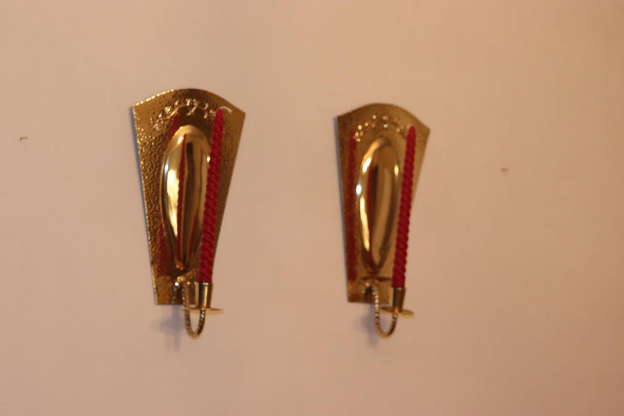 Pair of Mid-Century Swedish Brass Sconces by Knut Eriksson Eskilstuna Noah Ancienne