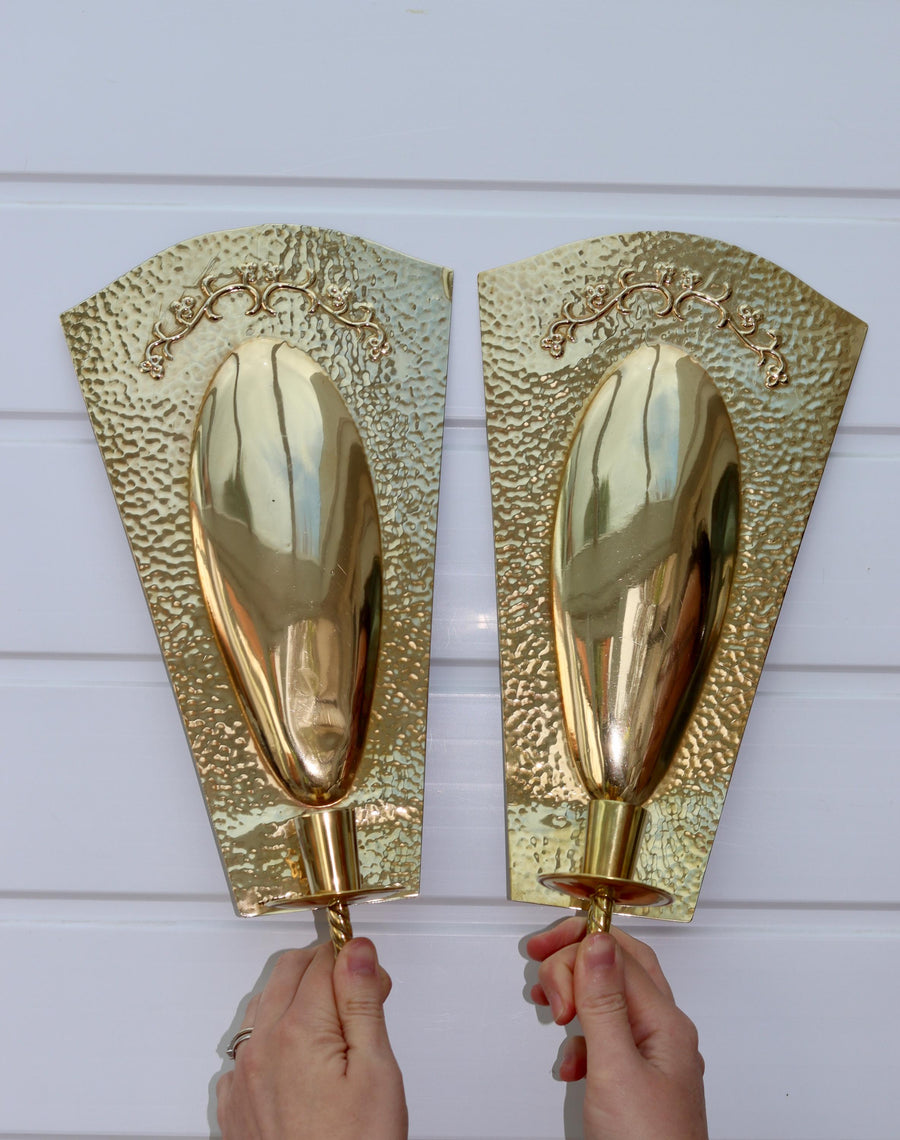 Pair of Mid-Century Swedish Brass Sconces by Knut Eriksson Eskilstuna Noah Ancienne