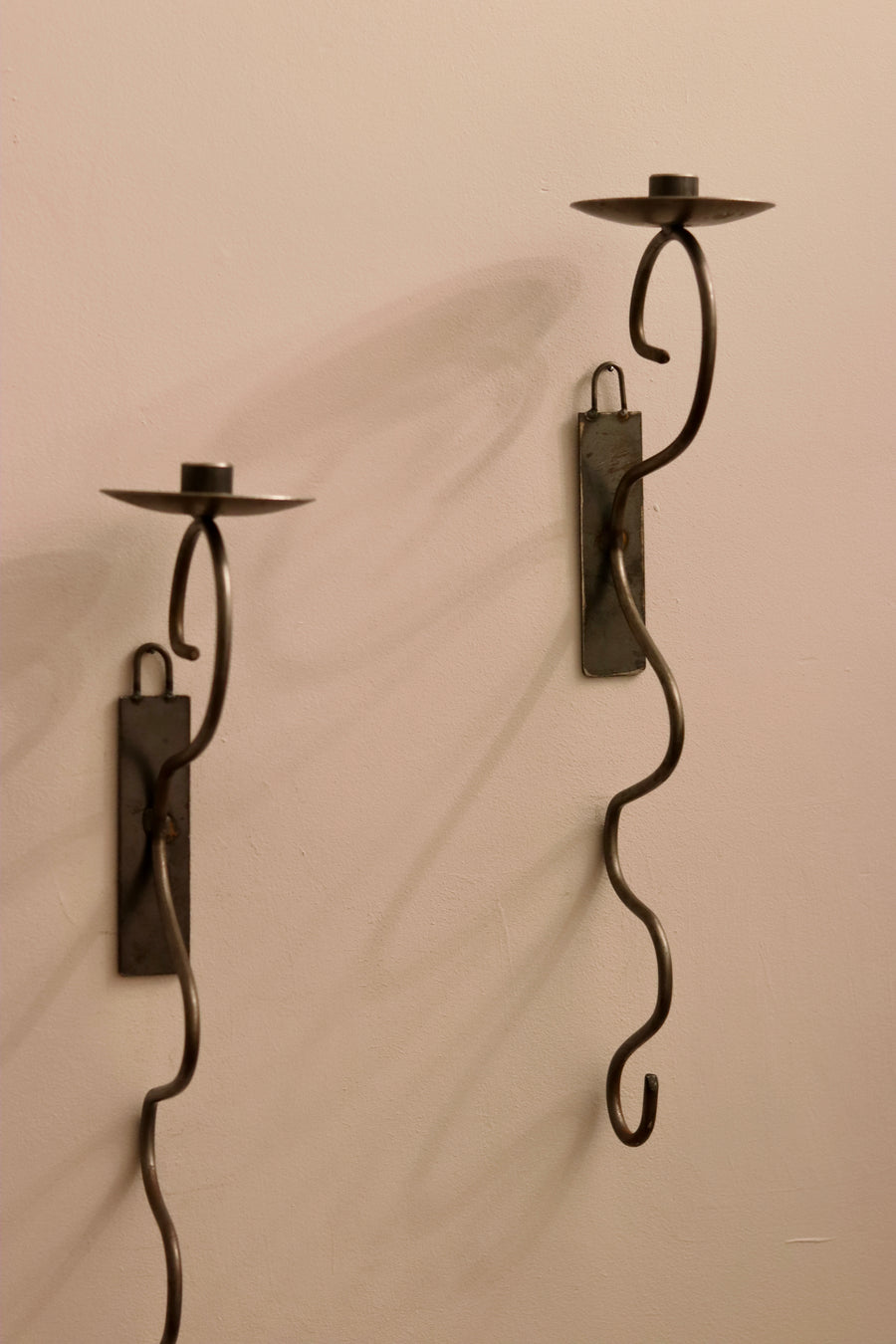 Pair of Mid-Century-Swedish Sconces with Black Coating with Rustic finish Noah Ancienne