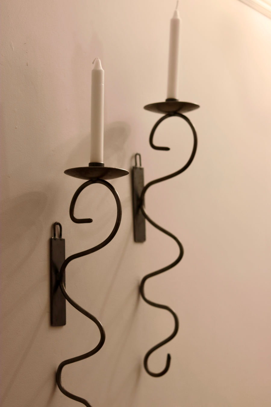 Pair of Mid-Century-Swedish Sconces with Black Coating with Rustic finish Noah Ancienne