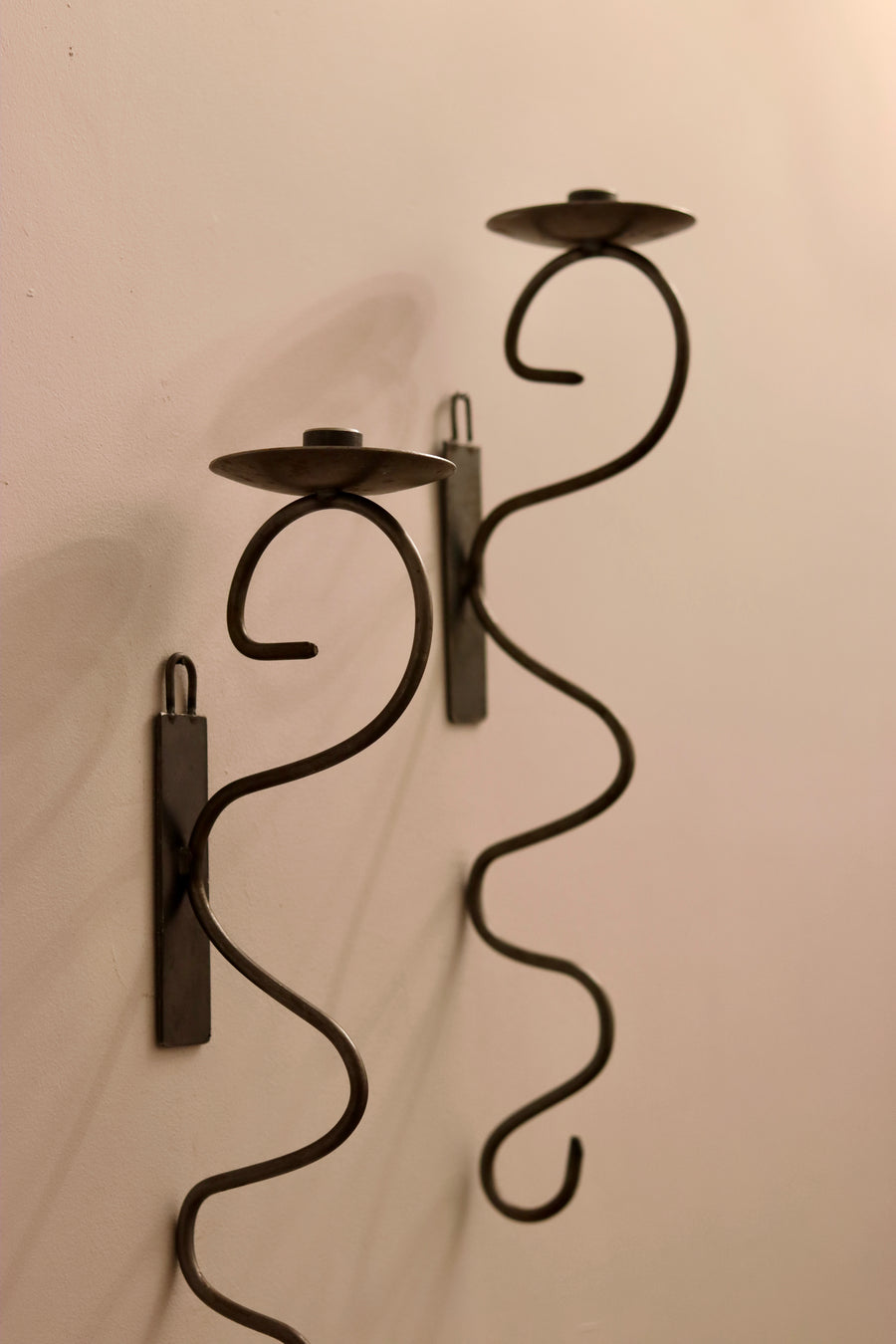 Pair of Mid-Century-Swedish Sconces with Black Coating with Rustic finish Noah Ancienne