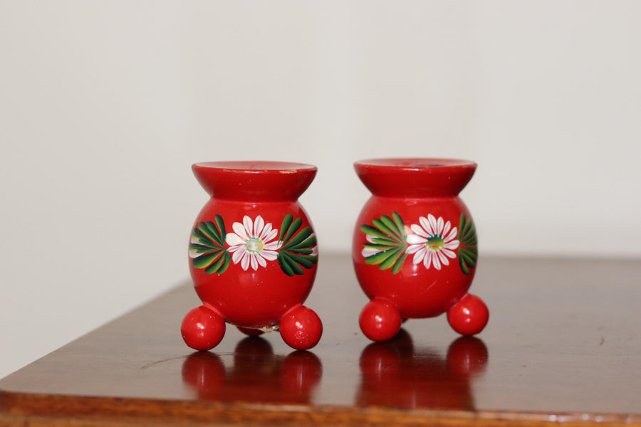 Pair of Swedish Dala Ball Candleholders Noah Ancienne