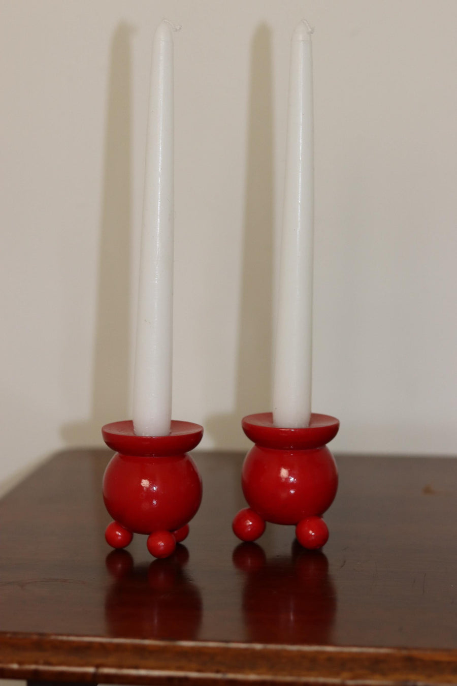 Pair of Swedish Dala Ball Candleholders Noah Ancienne