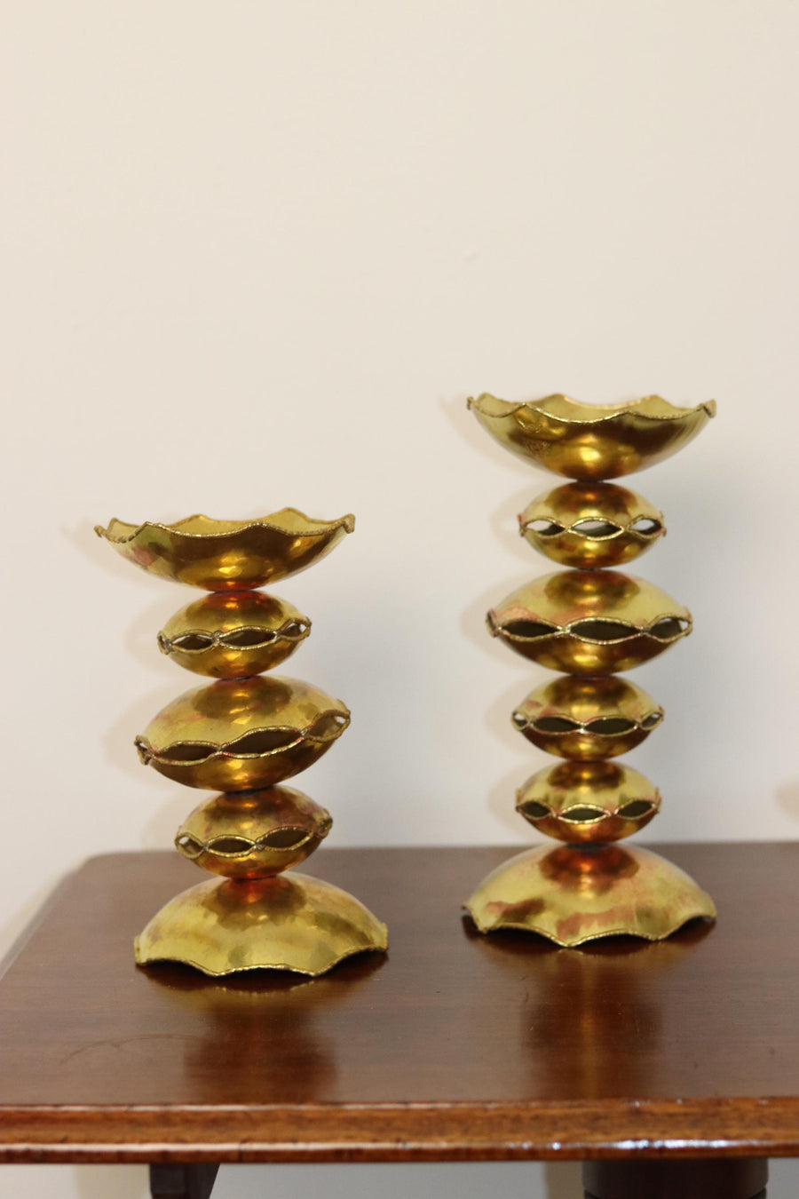 Pair of Swedish Mid-Century Brutalist Style Candlesticks / Sculptures by - Claës E. Giertta Noah Ancienne