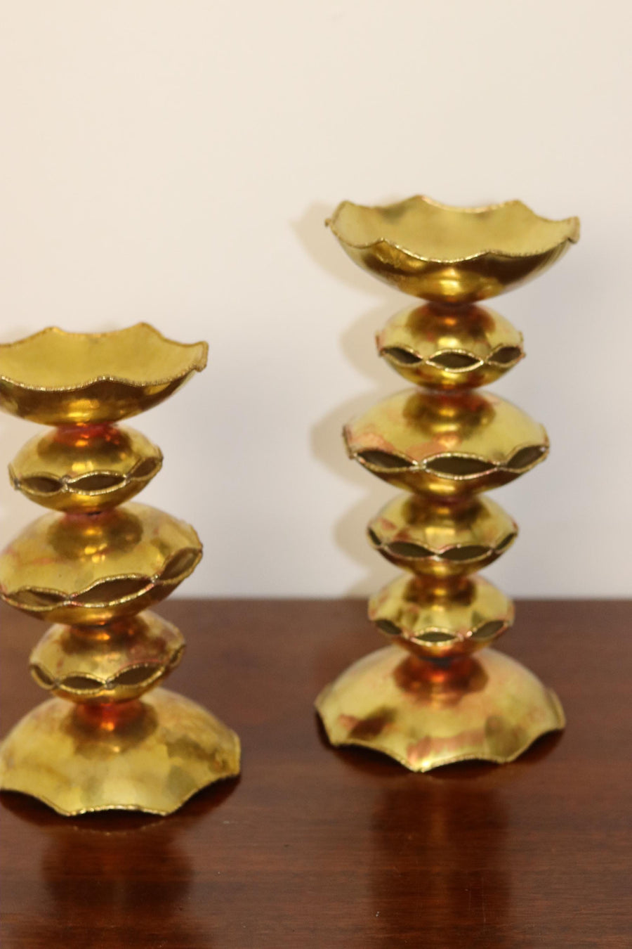 Pair of Swedish Mid-Century Brutalist Style Candlesticks / Sculptures by - Claës E. Giertta Noah Ancienne