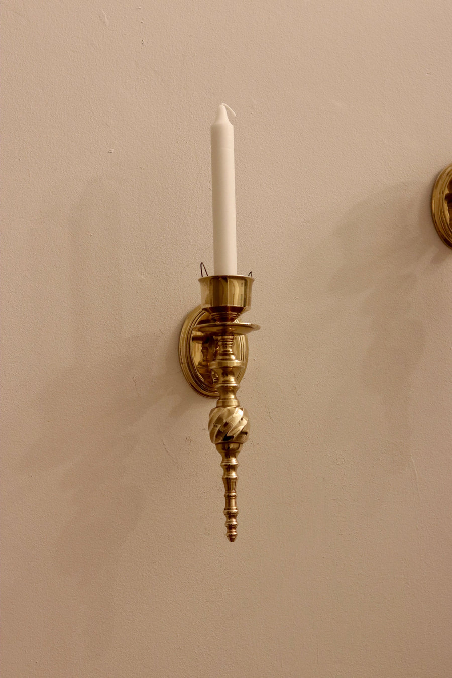 Pair of Vintage Brass Sconces Noah Ancienne
