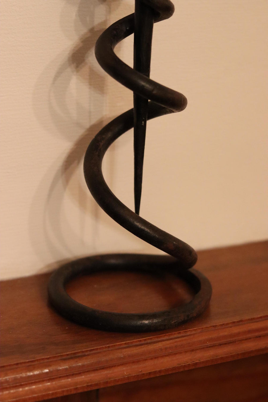 Pair of Wrought Iron Wavy Candle holders Noah Ancienne