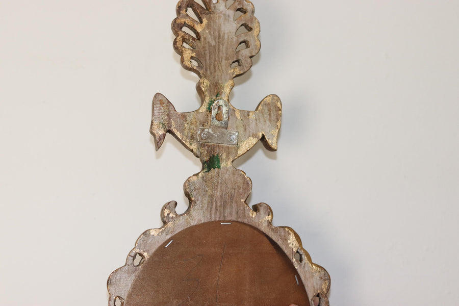 Pair of large giltwood mirror candle sconces by Besselink and Jones. Noah Ancienne