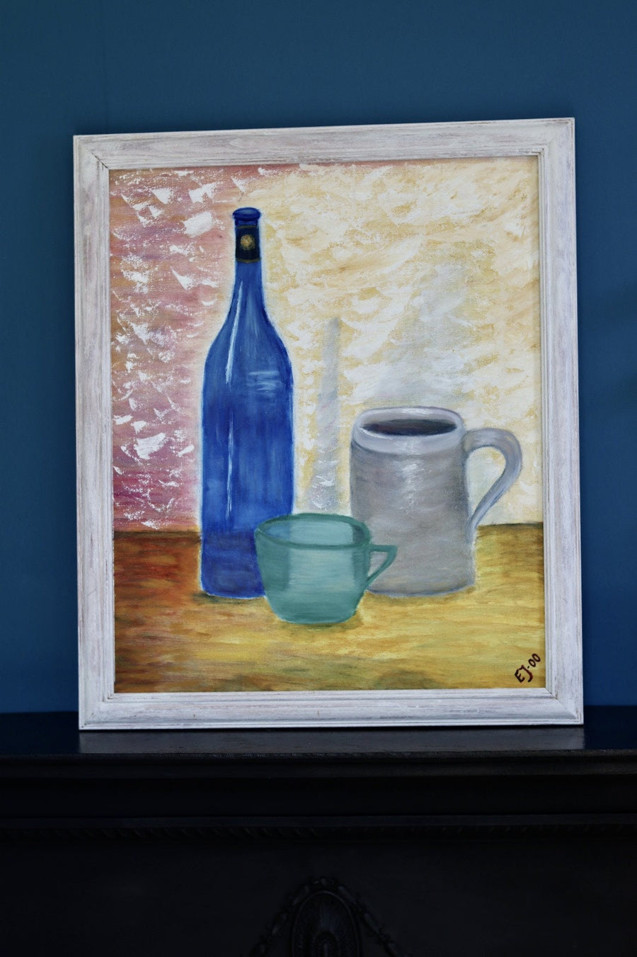 Swedish Mid-Century Oil on Canvas " Still life" Vintage and Framed Noah Ancienne