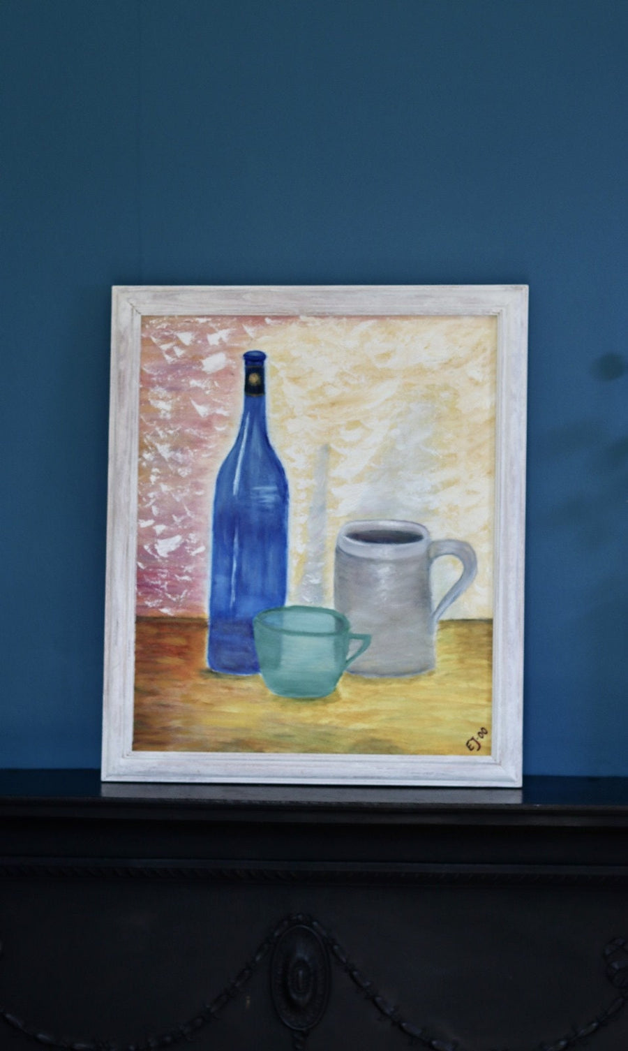 Swedish Mid-Century Oil on Canvas " Still life" Vintage and Framed Noah Ancienne