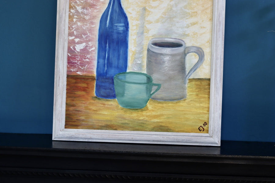 Swedish Mid-Century Oil on Canvas " Still life" Vintage and Framed Noah Ancienne