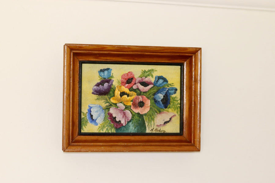 Swedish Mid-Century Oil on Panel " Still life" by A. Moberg - Vintage & Framed Noah Ancienne