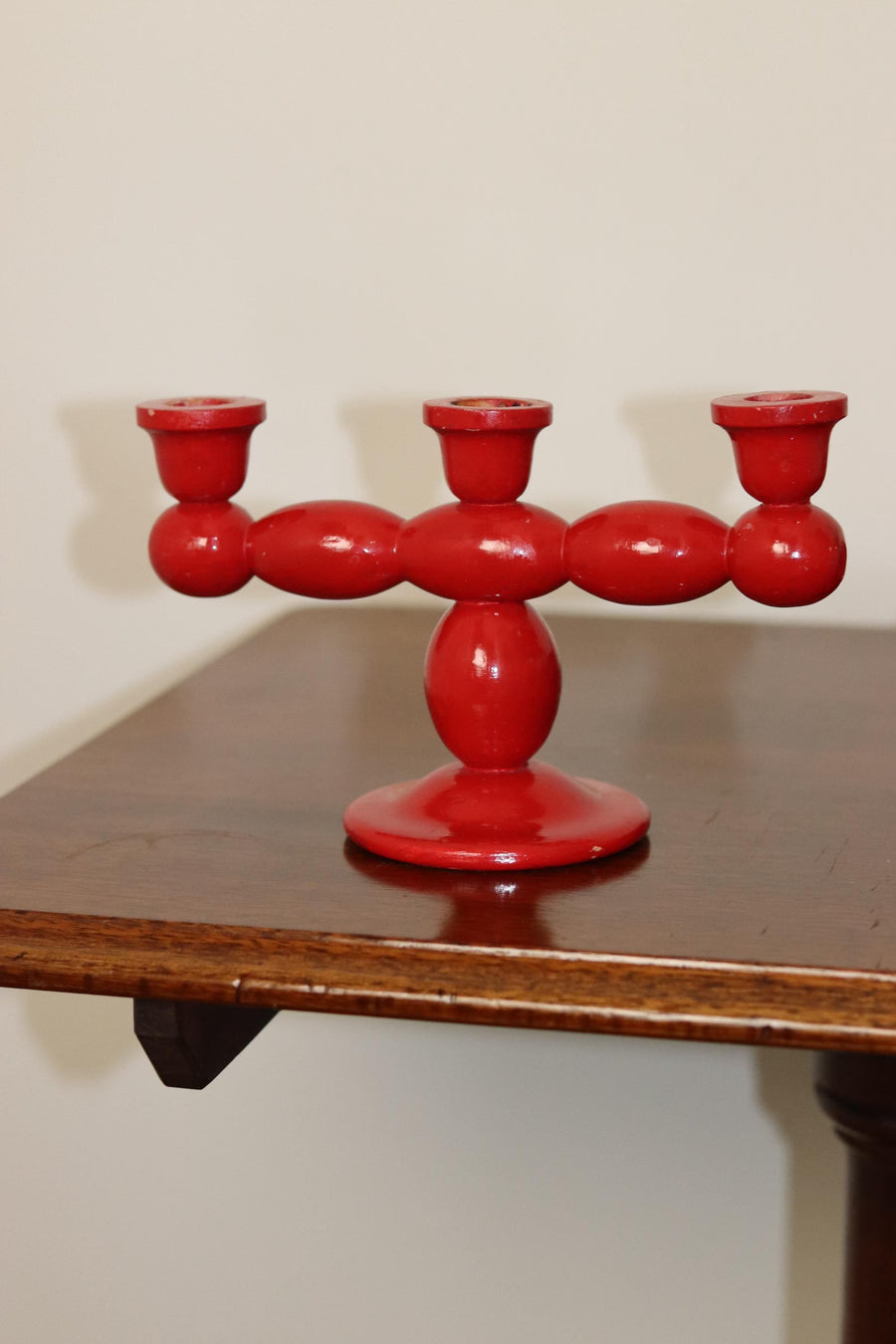 Three-Arm Swedish Bobbin Candelabra Noah Ancienne