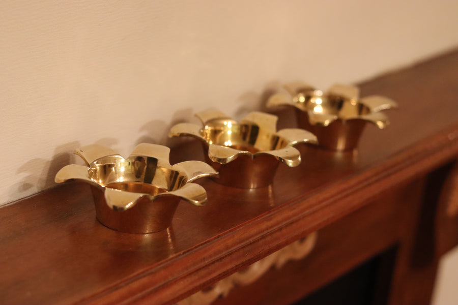 Trio of Mid-Century Swedish Brass Candle Holders by Scandia Noah Ancienne