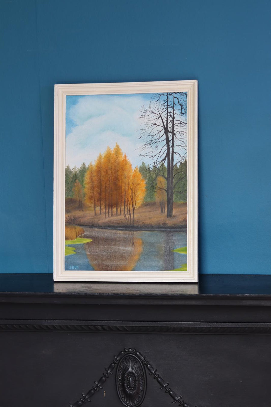 Vintage Oil on Panel" Autumn " - Framed Noah Ancienne