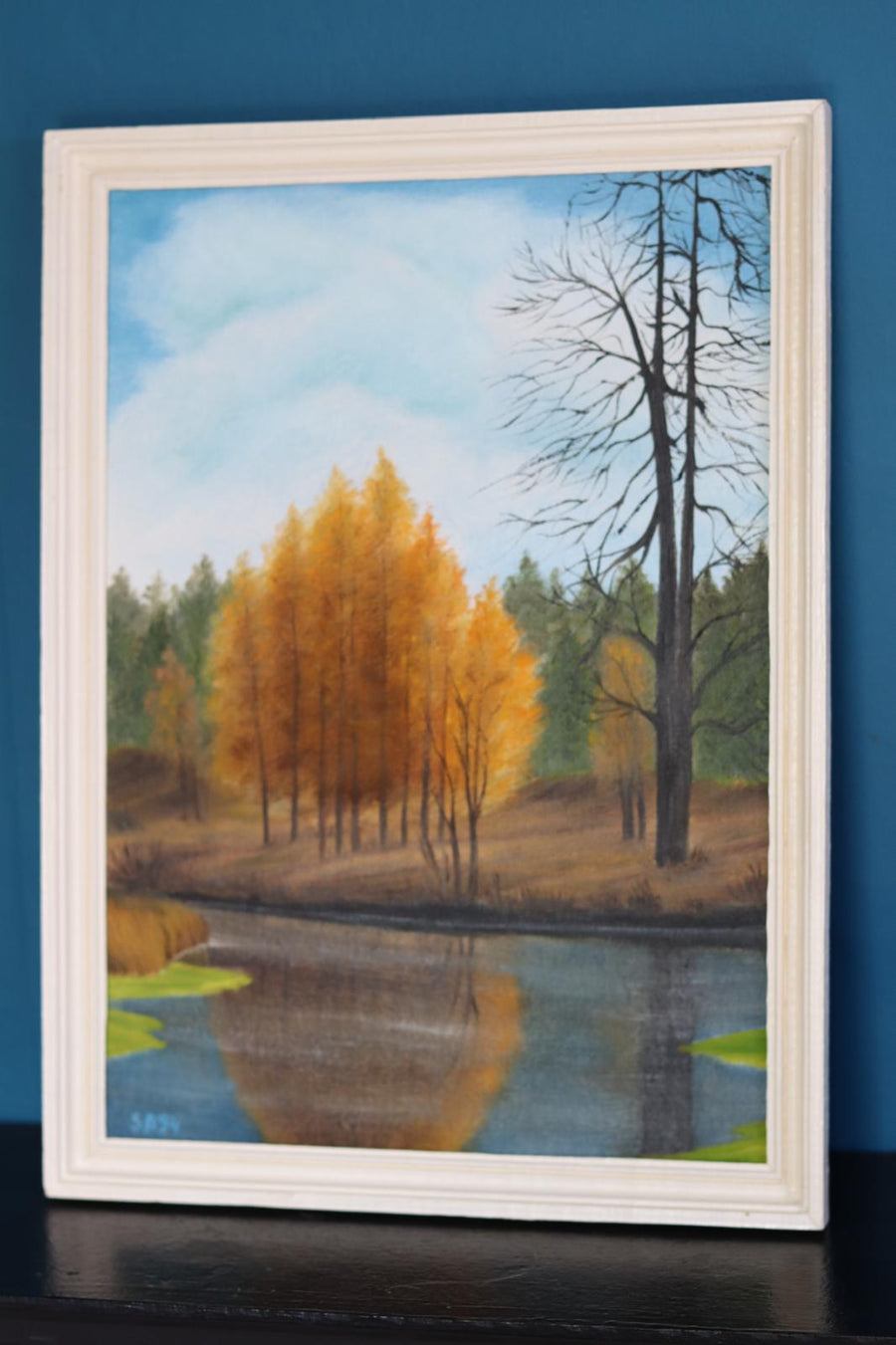 Vintage Oil on Panel" Autumn " - Framed Noah Ancienne