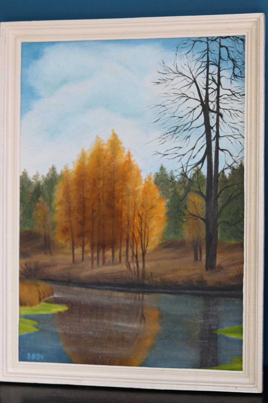 Vintage Oil on Panel" Autumn " - Framed Noah Ancienne