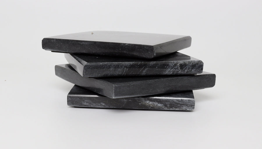 Set of 4 - Madeji Black Square Marble Coasters